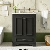 CSBDHome 24-Inch Bathroom Vanity with Ceramic Sink, Modern Freestanding Cabinet with Storage, Soft Close Doors & Silver Handles - 3 of 4