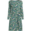 Lands' End Women's Long Sleeve Lightweight Cotton Modal Boatneck Tie Waist Dress - 3 of 3