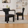 Set of 2 Modern Black Upholstered Dining Chairs with Wood Legs, Stylish Armless Accent Chairs for Dining Room, Kitchen, or Living Areas-Panipeachy - 2 of 4