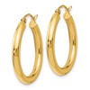 Black Bow Jewelry 3mm Round Hoop Earrings in 14k Yellow Gold, 26mm (1 Inch) - 2 of 4