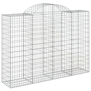 vidaXL Gabion Basket Silver Galvanized Iron - 78.7" x 19.7" x 55.1"/63" - 1 of 4