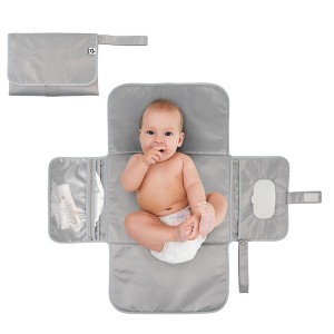 Tiny Twinkle Portable/Foldable Waterproof Diaper Changing Pad with Smart Wipes Pocket - 1 of 4