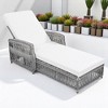 Outdoor Reclining Chaise Lounge with Armrests, All-Weather Wicker Patio Lounge Chair with Soft Removable Cushions, Perfect for Poolside and Garden - 2 of 4