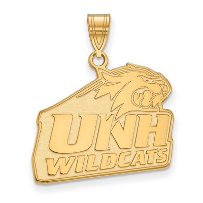 Black Bow Jewelry 10k Yellow Gold New Hampshire Wildcats NCAA Large Pendant