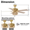 Parrot Uncle 52" Weathered Gold Natural Farmhouse Ceiling Fans with Lights and Remote Vintage Wooden Bead Fan for Living Room Bedroom - 4 of 4