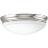 Progress Lighting, Etched Glass Collection, 1-Light Flush Mount, Brushed Nickel, Etched Glass, Material: Steel - 2 of 3
