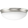 Progress Lighting, Etched Glass Collection, 1-Light Flush Mount, Brushed Nickel, Etched Glass, Material: Steel - image 2 of 3