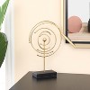 LuxenHome 16.12" LuxenHome Gold Metal Abstract Spiral Tabletop Decor with Black Wood Base.. - 2 of 4
