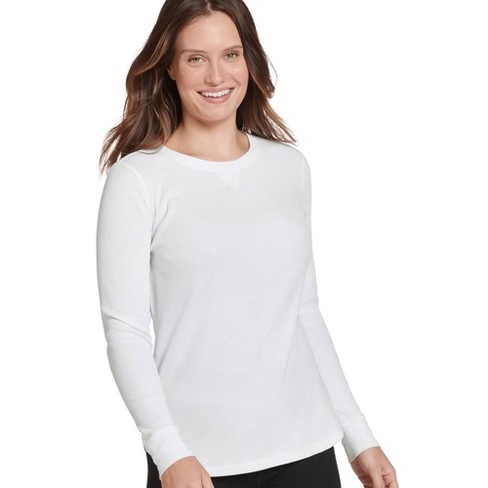 Jockey Women's Long Sleeve Waffle Crew 2xl White : Target