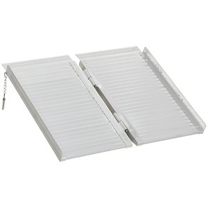 HOMCOM Textured Aluminum Portable Wheelchair Ramp for Home, Steps, Doorways, Foldable Handicap Ramp 2', Threshold Ramp with Strong Load-Bearing - 1 of 4