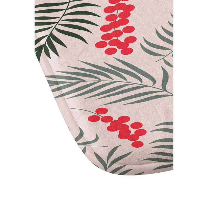 Emanuela Carratoni Holiday Mistletoe Christmas Memory Foam Bath Mat Pink - Deny Designs, 4 of 5