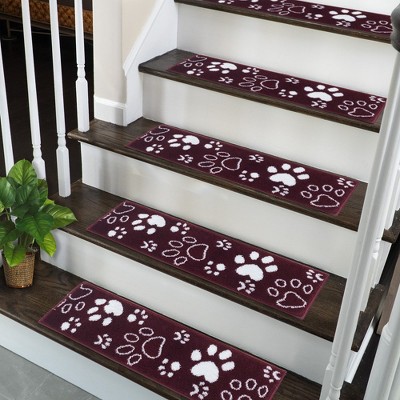 Sussexhome Paw Collection Non-Slip Carpet Stair Treads for Wooden Steps, 9" X 28" , Pack of 4/7/10/13/15