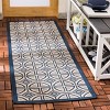 Courtyard CY7017 Power Loomed Indoor/Outdoor Runner Rug - Beige/Navy - 2'3"x6'7" - Safavieh. - 2 of 4