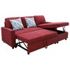 DOMETOUR Red Flannelette 2-Piece Couch Living Room Sofabed - 3 of 4