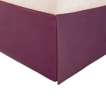 Wrinkle-Resistant Microfiber Bed Skirt with 15" Drop, Twin XL, Plum - Blue Nile Mills