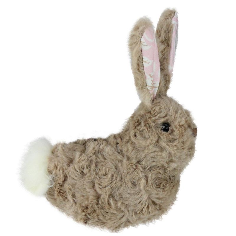 Northlight 6" Plush Floral Eared Easter Rabbit Spring Figure - Brown/Pink, 2 of 4