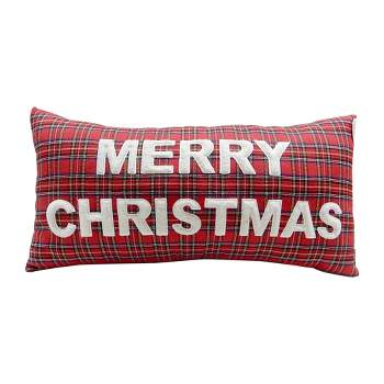 Faux Fur Merry Chrsitmas Pillow 12x24 - Levtex Home