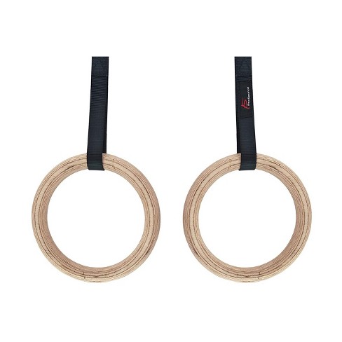 Prosource Fit Wooden Exercise Fitness Workout Crossfit Pull Up Gymnastic Rings