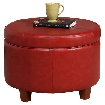 Large Round Storage Ottoman Cinnamon - HomePop