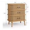 Nasitip 3 Drawer Dresser, Chest of Drawers for Bedroom, Mid Century Modern Nightstand, Spacious Storage Wicker Dresser for Closet, Hallway - 3 of 4