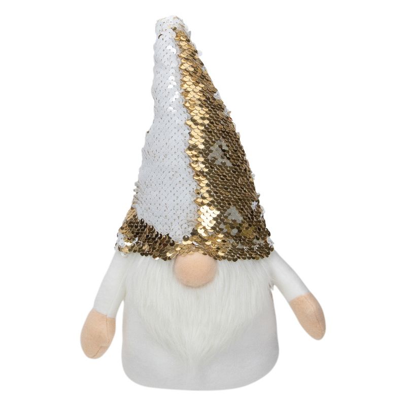 Northlight 12" Gnome with Gold and White Flip Sequin Hat Christmas Decoration, 5 of 7