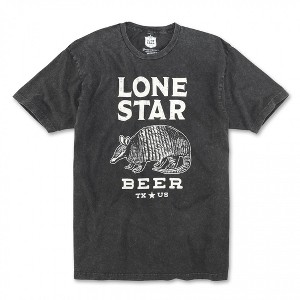 Mens Lone Star Beer Armadillo Black T-Shirt - 1 of 2