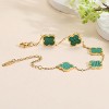 18K Gold Plated Clover Lucky Bracelet for Women White/Black/Red/Green Flower Four Leaf Link Bracelets - 3 of 4