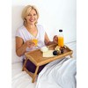 Homeitusa Bamboo Bed Trays: Large Bed Table with Folding Legs, Serving Tray with Handles, Wooden Breakfast Tray with Legs and Handles - 4 of 4