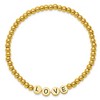 Chisel Stainless Steel Antiqued and Polished Yellow IP-plated LOVE 4mm Beaded Stretch Bracelet - 2 of 4