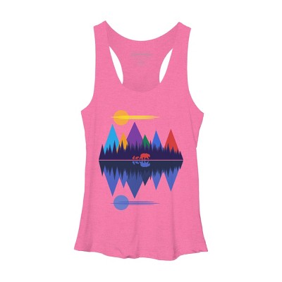 Women's Design By Humans Bears in The Mountains #4 By rockettgraphics Racerback Tank Top