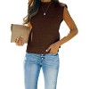 Womens Cap Sleeve Pullover Sweater Knit Tank Tops Crew Neck Sweater - 3 of 4