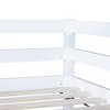 DOMETOUR Twin High Loft Bed, Rubber Wood  Loft Bed with Safety Guardrail, built-in desk, ladder,White - 3 of 4
