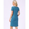 INSPIRE CHIC Women's Short Sleeve Button Down Crewneck Night Dress - 4 of 4