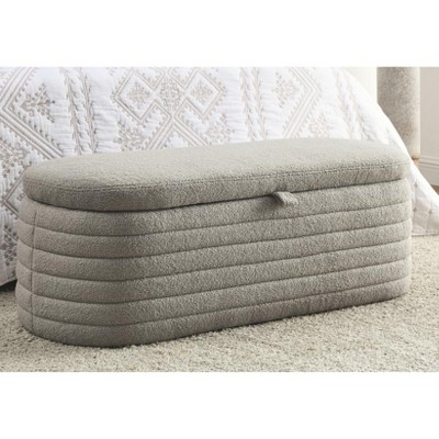 CAVINAS Teddy Fabric Storage Ottoman Bench with Versatile Design,Upholstered Storage Ottoman,Storage Benches for Living Room,Bedroom