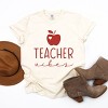 Simply Sage Market Teacher Vibes Cursive Apple Garment Dyed Tee - XL - Ivory - 3 of 4