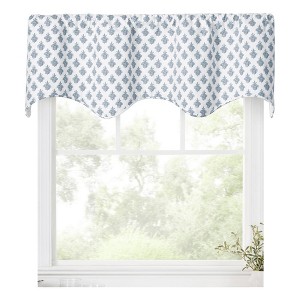 Ellis Curtain Manchester 3" Rod Pocket 100% Cotton Machine Wash and Dry Tailored Valance 50" x 16" Blue - 1 of 4
