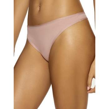 Felina Women's Stretchy Lace Low Rise Thong - Seamless Panties (6-pack)  (strawberry Creme, M/l) : Target