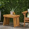 Vynxaria Foldable Acacia Wood Side Table Slat-Top Design, 21.5"Wx13.75"Dx16"H, Weather-Resistant, No Complex Assembly - 3 of 4