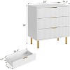 Drawer Dresser for Bedroom, Large Nightstand Chest of Drawers, Modern Wood Storage Dresser Organizer with Gold Metal Handles - 2 of 4