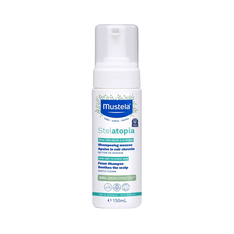 Mustela Stelatopia Fragrance Free Baby Foam Shampoo for Eczema Prone Skin - 5.07 fl oz, 1 of 6