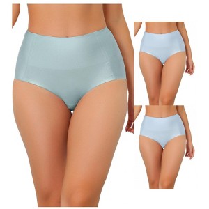 Allegra K Women's Tummy Control Unlined High Waist Breathable Hipster Underwear 3 Packs - 1 of 4