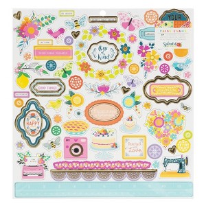 Paige Evans Splendid Icons & Phrase Chipboard Stickers - 69pcs - 1 of 4