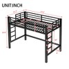Racxily Metal Loft Bed, Loft Bed with Easy Climbing Ladder and Guardrails - 3 of 4