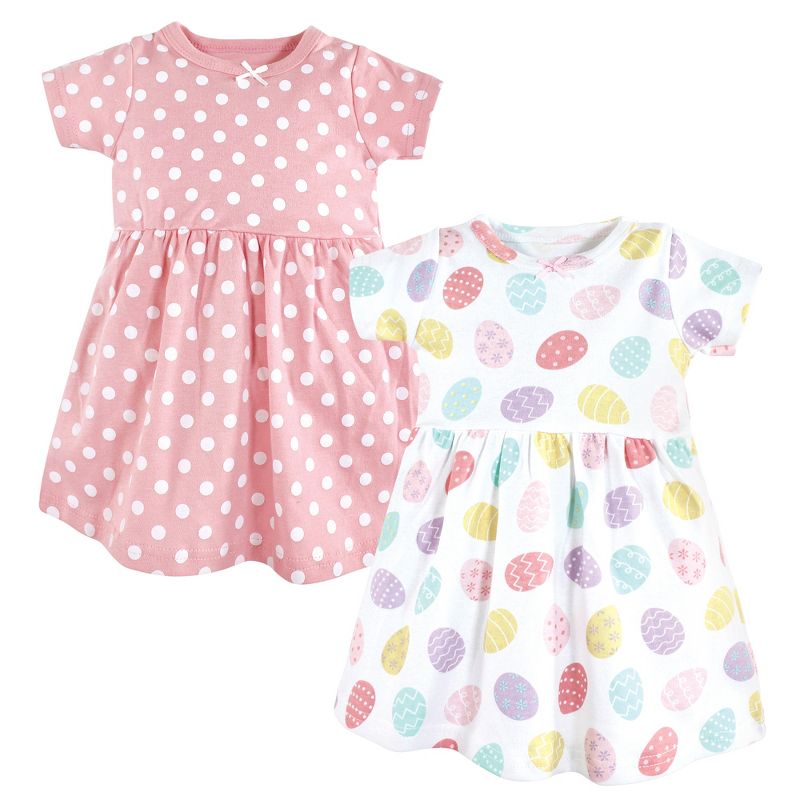 Hudson Baby Infant and Toddler Girl Cotton Dresses, Easter Eggs, 1 of 5