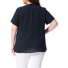 Agnes Orinda Women's Plus Size Pin Dots Notched V-Neck Dressy Trendy Fashion Casual Summer Blouses - 4 of 4