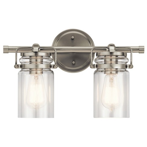 Kichler 45688 Brinley 2 Light 15 3 4 Wide Bathroom Vanity Light Brushed Nickel Target