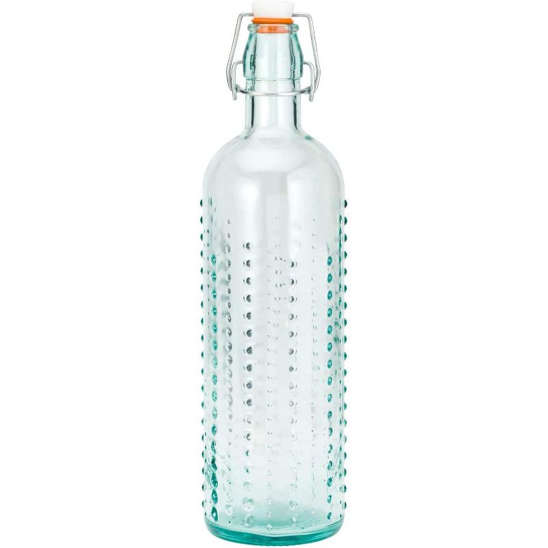 Amici Home Urchin Hermetic Bottle, 34 Fluid Ounces, Green Recycled Glass - Clear, 1 of 8