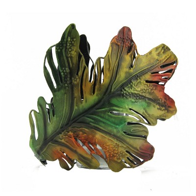 Roman 6" Green and Brown Oak Leaf Thanksgiving Votive Candle Holder