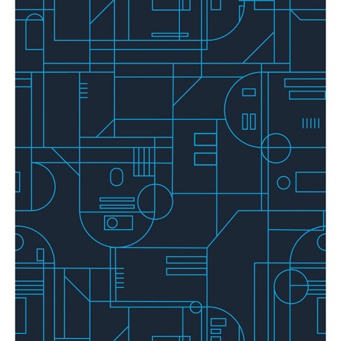 Star Wars R2d2 Geometric Peel And Stick Wallpaper Blue Roommates Target