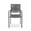 Harding 7pc Outdoor Aluminum Dining Set - Natural/Gray/Dark Gray - Christopher Knight Home - 4 of 4